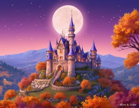 Le château sous la pleine lune