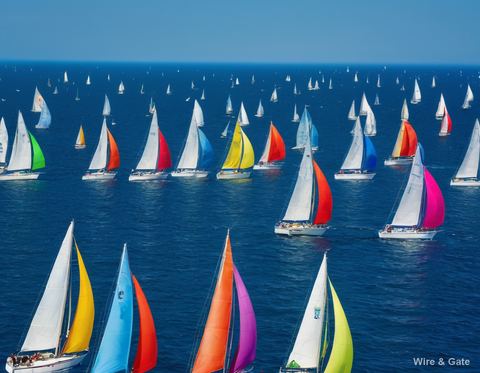La régate aux voiles colorées