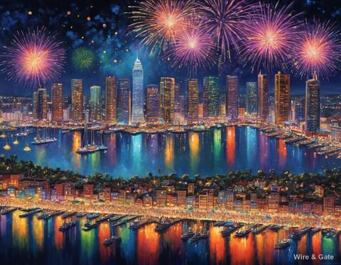 Feux d’artifice sur le port