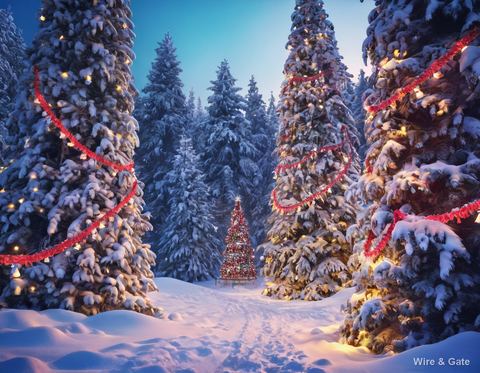 Sapins et guirlandes