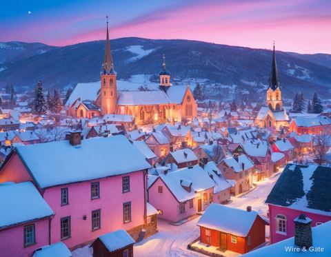 Le village sous la neige