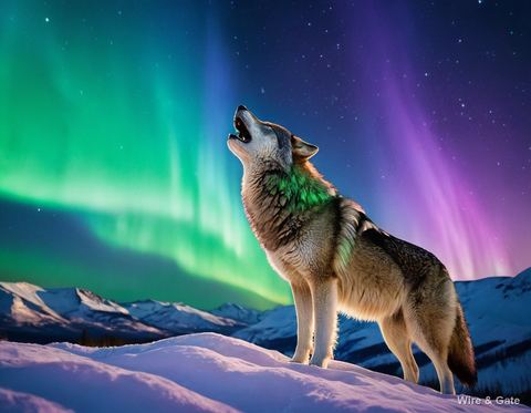 Le loup sous l’aurore