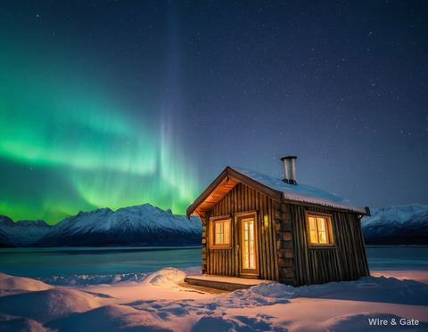 La cabane sous l’aurore