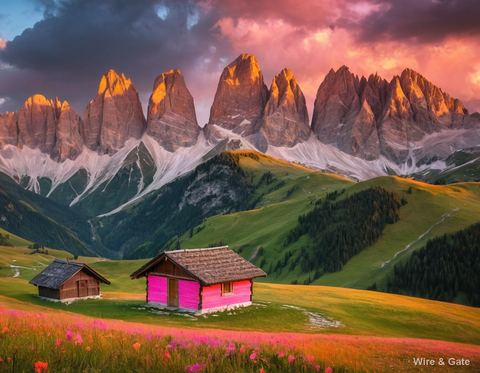 Les Dolomites au couchant