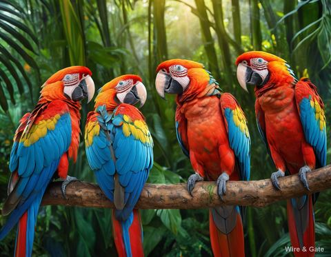 Les perroquets de la jungle