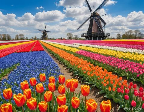 Les tulipes et le moulin