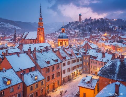 Les toits sous la neige